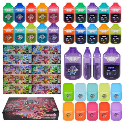 Hochwertige, erschwingliche leere Dual-Chamber Einweg-Vapes mit LED | US Donuts V3 Switch