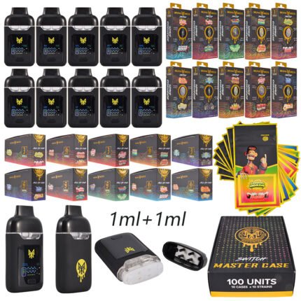 cheap rechargeable high quality dual chamber disposable with led screen in bulk | USA muha meds blinkers 2g vape