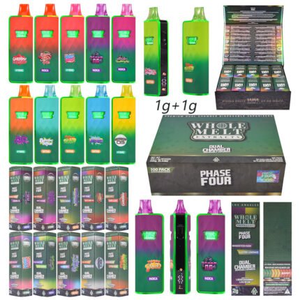 high quality empty dual chamber vape in bulk with led screen | USA whole melt phase4 2g disposable