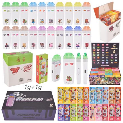 hot empty dual tank disposable with led screen in bulk | choices lab 2n1 dual 2g vape pen